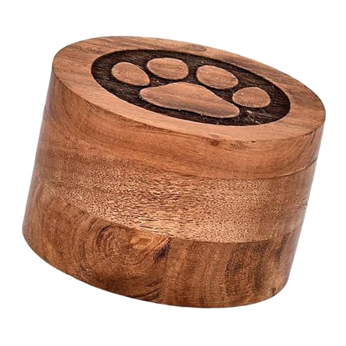 Fzaqwen Haustierurne Zur Erinnerung, Gedenkgeschenk für Haustiere, Organizer, Behälter, Garten, Holz, Andenken für Haustierasche, Pfote von Fzaqwen