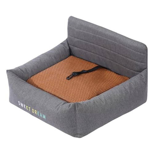 Fzaqwen Hunde Autositz, Haustier Schlafsofa, Leinenclip, Kratzfest, Katzen Autokissen, Sitzerhöhung für Kleine Hunde, Grau von Fzaqwen