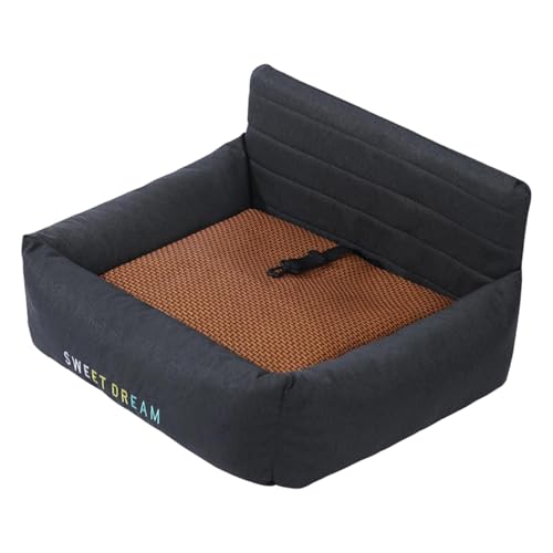 Fzaqwen Hunde Autositz, Haustier Schlafsofa, Leinenclip, Kratzfest, Katzen Autokissen, Sitzerhöhung für Kleine Hunde, Schwarz von Fzaqwen
