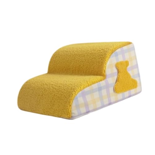 Fzaqwen Hunderampe, Haustiertreppe, 2 Stufiger Toilettenstuhl für Den Innenbereich, Abnehmbarer Und Waschbarer Bezug, Rutschfester Sofabezug, Gelb Fzaqwen Hunderampe, Haustiertreppe, 2 Stufiger Toilettenstuhl für Den Innenbereich, Abnehmbarer Und Waschbarer Bezug, Rutschfester Sofabezug, Gelb von Fzaqwen
