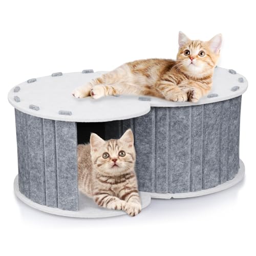 Fzaqwen Katzenhaus für Hauskatzen – Vertikale doppelschichtige Katzenbetten und -möbel, S-Tunnel-Katzenversteck, herausnehmbare Katzenhöhle für mehrere kleine Haustierkätzchen Fzaqwen Katzenhaus für Hauskatzen – Vertikale doppelschichtige Katzenbetten und -möbel, S-Tunnel-Katzenversteck, herausnehmbare Katzenhöhle für mehrere kleine Haustierkätzchen von Fzaqwen