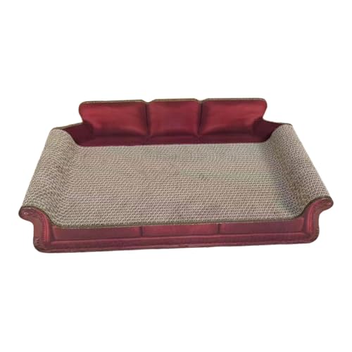 Fzaqwen Katzenkratzbaum, Schlafsofa, Wellpappe, Sofa für Zuhause, Karton für Zuhause, Wohnzimmer, Bett für Katzen, Die Drinnen Schlafen, Rot von Fzaqwen
