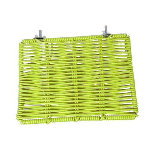 Fzaqwen Vogelstange, Papagei Sitzstange, Ständer, Regal, Imitation Rattan, Gewebt, Ruhestation, Kleintiere, Käfigzubehör für Conure, GrÜn von Fzaqwen