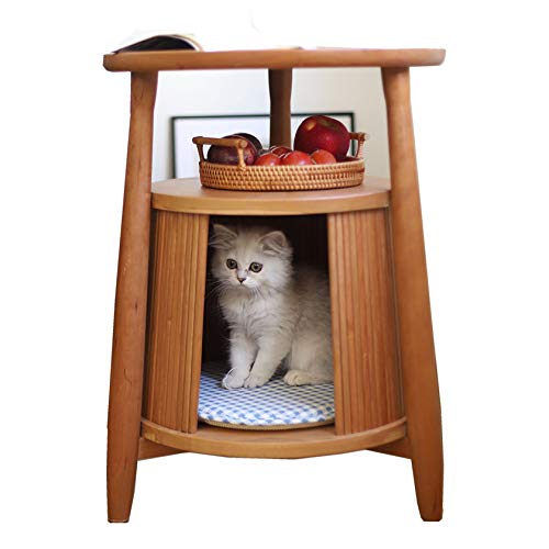 GAAHRQQQ Couchtisch aus Walnussholz, Beistelltische, Nachttische, niedriger Tisch, Sofa, Beistelltisch, Snacktisch, kreativ, japanisches Katzenhaus von GAAHRQQQ