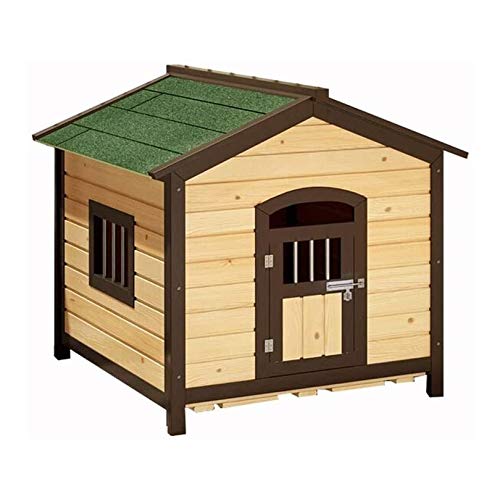 GAAHRQQQ Haustierkäfig aus Holz, Haustierhaus, Hundehaus, Katzenhaus für den Innenbereich, Haustierschutz für Welpen und Hunde, Katzenschloss, Haustierhaus im Freien (Farbe: Rot, Größe: 100 x 112 x von GAAHRQQQ