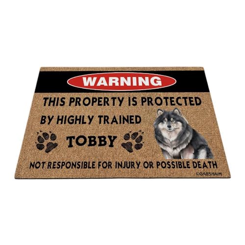 GABSHAIM Fußmatte mit Aufschrift "Finnish Lapphund", lustig, Aquarell, Hundewarnung, personalisierbar, dieses Eigentum wird durch eine gut ausgebildete Bodenmatte geschützt, 60 x 40 cm GABSHAIM Fußmatte mit Aufschrift "Finnish Lapphund", lustig, Aquarell, Hundewarnung, personalisierbar, dieses Eigentum wird durch eine gut ausgebildete Bodenmatte geschützt, 60 x 40 cm von GABSHAIM