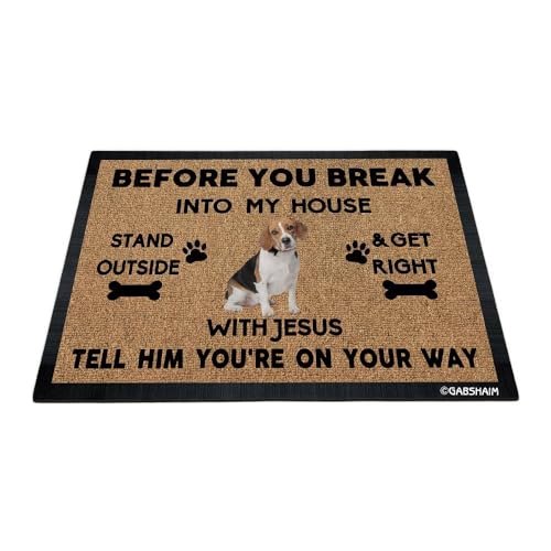 GABSHAIM Fußmatte mit Beagle, lustiger Hund, Willkommens-Bodenmatte, Eingangstür, dekorative Matte, Teppich, 60 x 40 cm von GABSHAIM