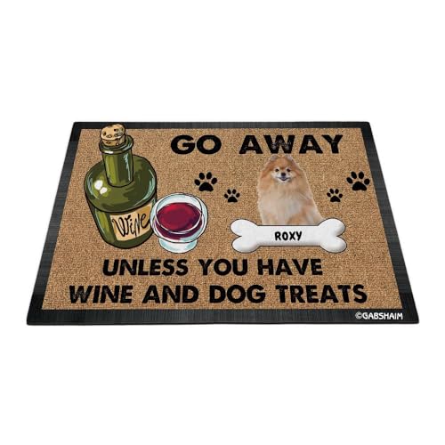 GABSHAIM Fußmatte mit lustigem Zwergspitz, personalisierbar, Aufschrift "Go Away Unless You Have Dog Treats", Bodenmatte für Eingangstür, 89,9 x 60 cm GABSHAIM Fußmatte mit lustigem Zwergspitz, personalisierbar, Aufschrift "Go Away Unless You Have Dog Treats", Bodenmatte für Eingangstür, 89,9 x 60 cm von GABSHAIM
