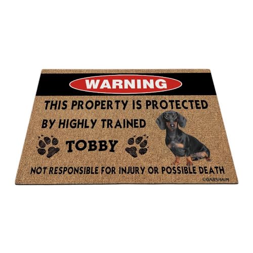 GABSHAIM Fußmatte mit lustiger Aufschrift "This Property is Protected by Highly Trained Dog", Fußmatte für Hundeliebhaber, 89,9 x 60,9 cm GABSHAIM Fußmatte mit lustiger Aufschrift "This Property is Protected by Highly Trained Dog", Fußmatte für Hundeliebhaber, 89,9 x 60,9 cm von GABSHAIM