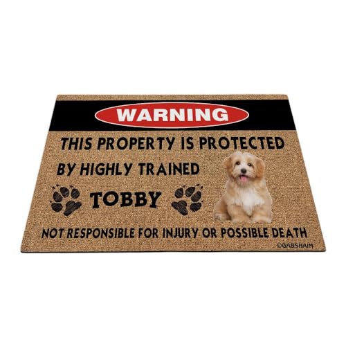 GABSHAIM Havanesische Fußmatte mit lustiger Hundewarnung, personalisierbar, dieses Eigentum wird durch eine gut ausgebildete Bodenmatte geschützt, 89,9 x 60,9 cm GABSHAIM Havanesische Fußmatte mit lustiger Hundewarnung, personalisierbar, dieses Eigentum wird durch eine gut ausgebildete Bodenmatte geschützt, 89,9 x 60,9 cm von GABSHAIM