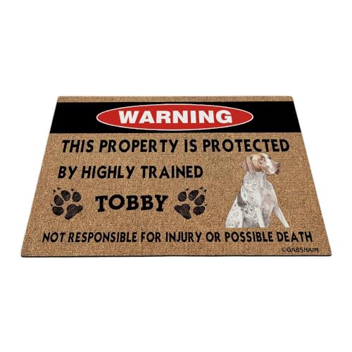 GABSHAIM Pointer Welcome-Fußmatte mit lustigem Aquarell, Hundewarnung, personalisierbar, dieses Eigentum wird durch eine gut ausgebildete Bodenmatte geschützt, 89,9 x 60 cm GABSHAIM Pointer Welcome-Fußmatte mit lustigem Aquarell, Hundewarnung, personalisierbar, dieses Eigentum wird durch eine gut ausgebildete Bodenmatte geschützt, 89,9 x 60 cm von GABSHAIM