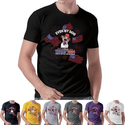 GABSHAIM T-Shirt mit Aufschrift "Even My Dog is Waiting for Trump 2024", Jack Russell Terrier, kurzärmelig, Größe S-3XL, mehrfarbig Stil 1 GABSHAIM T-Shirt mit Aufschrift "Even My Dog is Waiting for Trump 2024", Jack Russell Terrier, kurzärmelig, Größe S-3XL, mehrfarbig Stil 1 von GABSHAIM