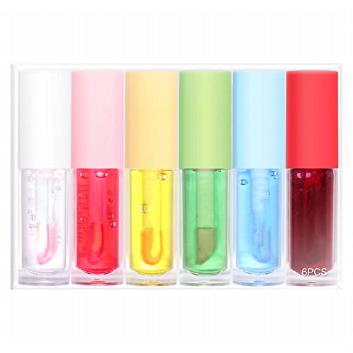6 Farben Fruchtgeschmack Temperaturwechsel Lip Glaze Lipgloss 6 Packungen Feuchtigkeitsspendender Lippenstift Lippenstift 12ml Q Grips Ohrenschmalz Entferner (A3-Pink, One Size) von GADXE