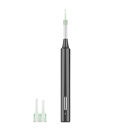 Q Grips High Definition Smart Visual Ear Digging Spoon Visueller Lichtemittierender Ohrlöffel WiFi Visual Ear Picking Endoskopische Reinigung Ohrenschmalz Sichtbarer Ohrstecker Echt (Black, One Size) von GADXE