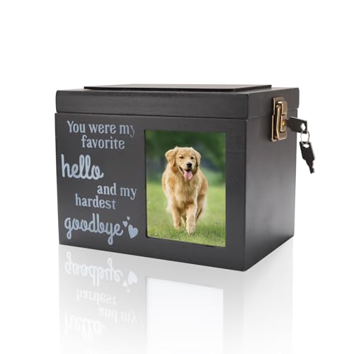 GAESHOW Tierurnen für Hunde, Urne für Hund mit Fotorahmen, Holz Haustierurne für Katzen und Hunde, Hundeurne für Asche, Gedenkbox für Haustiere GAESHOW Tierurnen für Hunde, Urne für Hund mit Fotorahmen, Holz Haustierurne für Katzen und Hunde, Hundeurne für Asche, Gedenkbox für Haustiere von GAESHOW