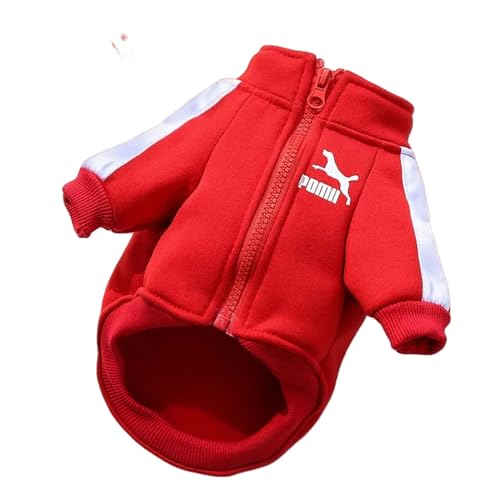 GAGALU Hunde-Kapuzenpullover, Baseball-Hundejacke, Winterkleidung für kleine und mittelgroße Hunde, Welpen, Haustierweste, Französische Bulldogge, Sweatshirt, Chihuahua-Kostüm, Mopsmantel, Rot, Größe von GAGALU