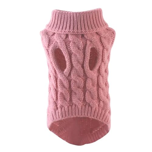 GAGALU Hunde-Kapuzenpullover für kleine und mittelgroße Hunde, Katzen, Kleidung, Winter, warm, Haustier, Rollkragen, Chihuahua, Weste, weicher Yorkie-Mantel, Teddyjacke, Dunkelrosa, Größe S von GAGALU