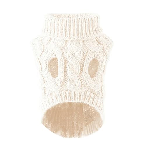 GAGALU Hunde-Kapuzenpullover für kleine und mittelgroße Hunde, Katzen, Kleidung, Winter, warm, Haustier, Rollkragen, Chihuahua, Weste, weicher Yorkie-Mantel, Teddyjacke, Weiß, Größe M GAGALU Hunde-Kapuzenpullover für kleine und mittelgroße Hunde, Katzen, Kleidung, Winter, warm, Haustier, Rollkragen, Chihuahua, Weste, weicher Yorkie-Mantel, Teddyjacke, Weiß, Größe M von GAGALU