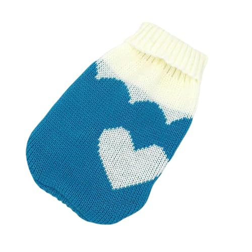 GAGALU Jersey de Perros Ropa De Perro De Invierno Ropa De Suéter De Navidad Cálido Ropa De Mascota-Corazón Azul-L von GAGALU