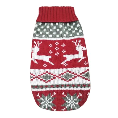 GAGALU Katzenpullover Lindo Disfraz De Suéter De Gato Productos De Ropa De Ropa De Mascotas Calientes De Invierno Para Animales-Rojo Dos Ciervos-12 von GAGALU