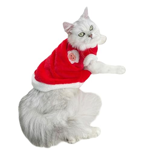 GAGALU Winter-Katzenkleidung, Winter, dick, Kunstfell, Haustierkleidung, einfarbig, Plüsch-Katzenweste, Größe 4-S von GAGALU