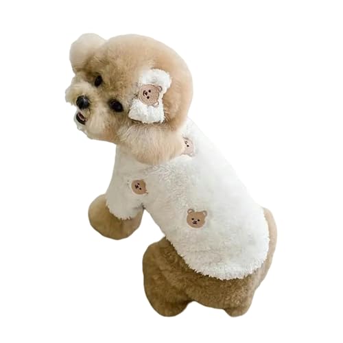 GAGALU Winterkleidung für Hunde, warm, Fleece, für kleine und mittelgroße Hunde, Weiß, Größe M von GAGALU