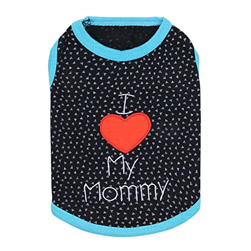 Hunde-Haustier-Kleidung, Hemd, Weste, ärmellos, Sommer-Tank-Top, Katze, Kleiner Hund, grundlegender Stil, lässig für Chihuahua, Sommer (Color : Mommy, Size : L) von GAGMXE