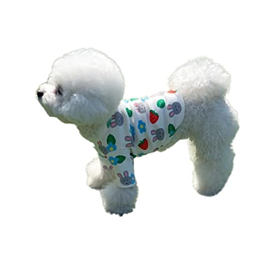 Hundekleidung Pullover Erdbeere Blume Hase Muster Baumwolle Kleiner Hund Lässig Leicht Für Bulldogge Frühling (Color : A, Size : XL) von GAGMXE