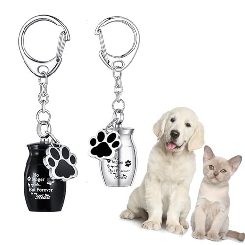 GAIALYST 2 Stück Einäscherung Haustier Hund Urnen Schlüsselanhänger für Asche Edelstahl kleine Katze Pfote Memorial Keepsake Schmuck,urne Hund,tierurnen für Hunde GAIALYST 2 Stück Einäscherung Haustier Hund Urnen Schlüsselanhänger für Asche Edelstahl kleine Katze Pfote Memorial Keepsake Schmuck,urne Hund,tierurnen für Hunde von GAIALYST