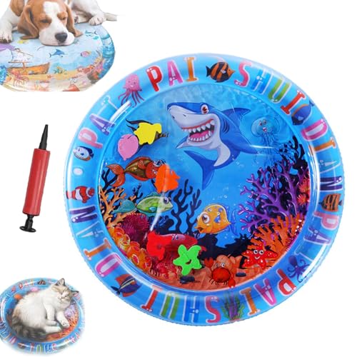 GAIALYST Wasserbett für Haustiere, verdickte sensorische Spielmatte für Katzen und Hunde, waschbare aufblasbare Spielmatte, pannensichere Kühlmatte für Haustiere (65cm*65cm*8cm) von GAIALYST