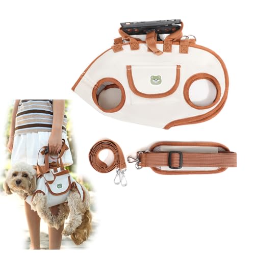 Tragehilfe Geschirr, Kundetasche fürKleine Kunde 5kg, Tragtuch für Kleine Kunde, Ganzkörpergeschirr, Haustier Tragetasche mit Schultergurt, Weich, Wasserdicht, Einstellbar (M) von GAIALYST
