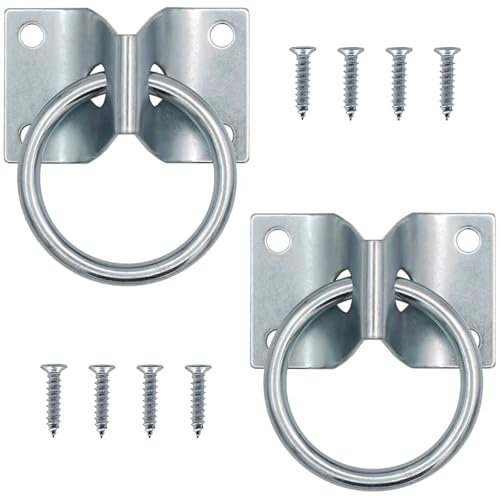 GAITWIN Kreuz Tie Ring für Pferde, Block Tie Hitching Ring mit Schrauben für Pferdestall Stabil, Wandhalterung Tie Down Horse Barn Supplies 2 Stück von GAITWIN