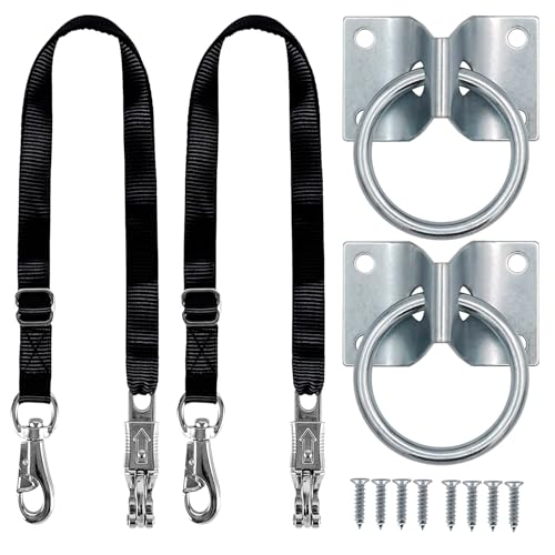 GAITWIN Nylon-Kreuz-Binderinge für Pferde, verstellbare Anhänger-Krawatte mit Kupplungsblock, Bindering für Pferde, Scheunentransporter mit Panikverschluss und Bull-Snap-Pferdezubehör von GAITWIN