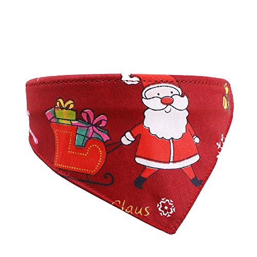 GAKIN 1 x Weihnachts-Halstuch für Hunde und Katzen, Dreieckstuch mit niedlichem Weihnachtsmann-Muster. von GAKIN