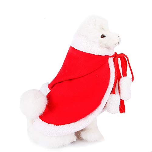 GAKIN 1 x Weihnachts-Haustier-Kleidung, Weihnachtsmann-Katzen-Umhang mit Hut, Party-Kleidung, Festival-Aktivitäten-Bekleidung von GAKIN