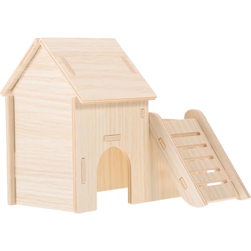 GALPADA 1 Satz Hamsterhaus aus Natürlichem Holz Stöckiges Versteck für Hamster und Meerschweinchen Entspannen und Essen von GALPADA