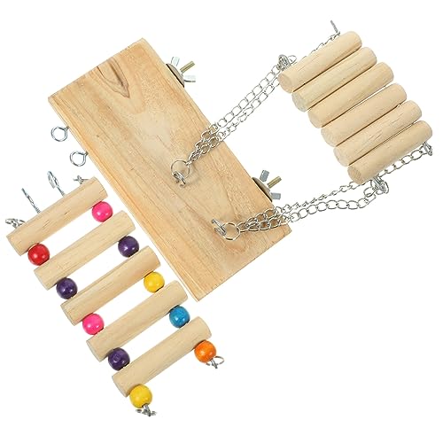 GALPADA Holz Papagei Sitzstange Leiter Spielzeug Vogelkäfig Papagei Barsch Stehen Vogel Schaukel Spielzeug Käfig Anhänger Für Sittiche Ziervögel von GALPADA