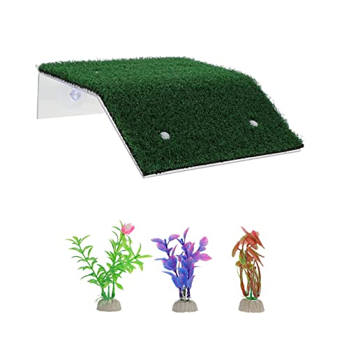 GALPADA 1 Satz Simulation Rasen Schildkröten Sonnenplattform Set Teiliges Kletter für Aquarien und Terrarien für Wasserschildkröten Frösche und Eidechsen von GALPADA