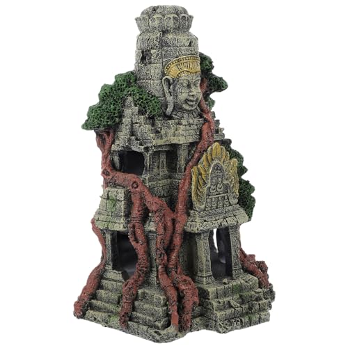 GALPADA 1 Stück Aquarium Dekoration Simulation Resin Tempel Ornament für Fischbecken Aquarium Zubehör für Süß und Salzwasserfische Rückzugsort für Aquarienfische GALPADA 1 Stück Aquarium Dekoration Simulation Resin Tempel Ornament für Fischbecken Aquarium Zubehör für Süß und Salzwasserfische Rückzugsort für Aquarienfische von GALPADA