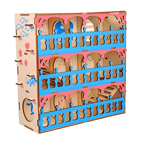 GALPADA 1 Stück Holz Hamster Labyrinth für Kleine Haustiere Kreatives Kauspielzeug Bewegung und Spiel für Zwerghamster Rennmäuse und Andere Kleintiere von GALPADA