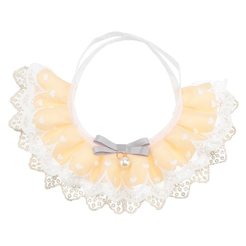 GALPADA 1 Stück Pet-spitzenschal Hallo Spitze Hundehalsband Welpen-Bandana Katzenhalsband Name Hunde-Spitzen-lätzchen Schild Körperpflege Haustierbandanas Für Hunde Stichworte Party Yellow von GALPADA