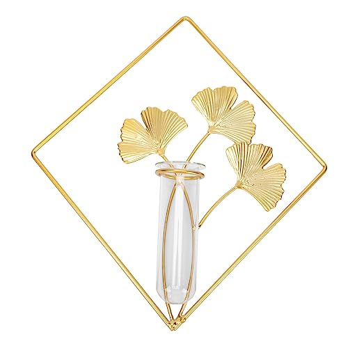 GALPADA 1 Stück hydroponische Vase Vasen für Mittelstücke Pflanzenterrarium Knospenmasse hochzeitsdeko hochzeitsdeco wohnraumdeko Kunstglasvase aus Eisen Wandvase für zu Hause Golden von GALPADA