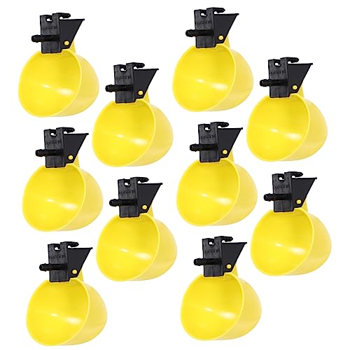 GALPADA 10 Stück Pigeon Chicken Trinkbrunnen Hühnertränke Geflügelfutter Futternapf Für Hühner Küken Füttern Futtertrog Für Hühner Vogel Wasserschale Hängenden Vogelhäuschen Plastik Yellow von GALPADA