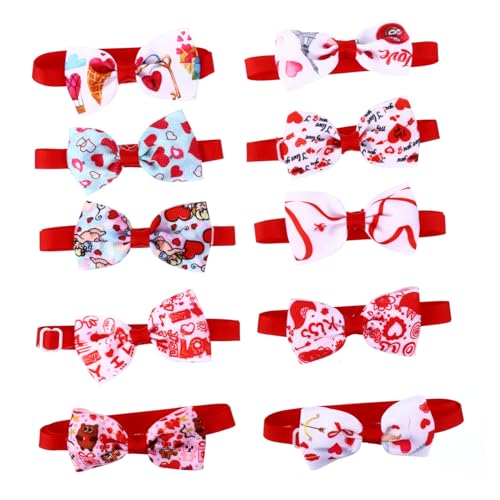 GALPADA 10Stücke Valentinstag Haustierhalsband Teiliges Mit Bunten Mustern Niedliches Fliegenhalsband Für Katzen Accessoire Für Besondere Anlässe Und Fotomomente von GALPADA
