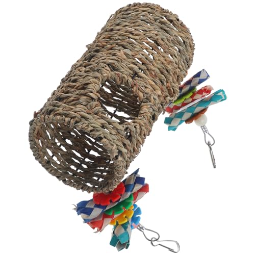 GALPADA Hängende Vogelschaukel Aus Stroh Für Papageien Langlebiges Und Verschleißfestes Spielzeug Für Käfig Beschäftigung Für Kleine Papageien Und Andere Vögel von GALPADA