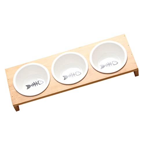 GALPADA 1Satz Keramikkatzenschüssel mit Bambusständer Multifunktionale Haustierfutterschalen für Katzen und Praktische und rutschfeste Futter und Wasserschalen GALPADA 1Satz Keramikkatzenschüssel mit Bambusständer Multifunktionale Haustierfutterschalen für Katzen und Praktische und rutschfeste Futter und Wasserschalen von GALPADA