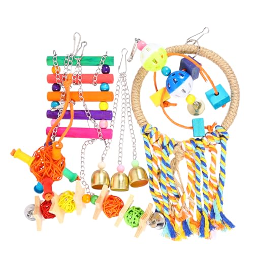 GALPADA 1Satz Teiliges Papageien Bunte Baumwollseilringe Schaukeln Und Barschstände Für Vögel Für Nymphensittiche Wellensittiche Und Andere Papageienarten GALPADA 1Satz Teiliges Papageien Bunte Baumwollseilringe Schaukeln Und Barschstände Für Vögel Für Nymphensittiche Wellensittiche Und Andere Papageienarten von GALPADA