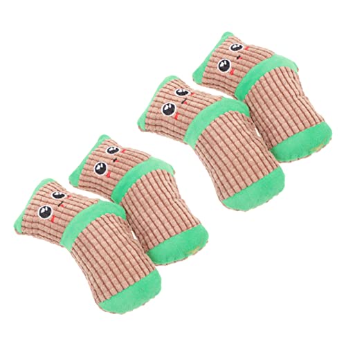 GALPADA 2 Paare Quietschendes Kauspielzeug Hund Plüschsocken Beißfestes Indoor zur Beschäftigung und Zahnpflege für Kleine und Mittlere Hunde von GALPADA