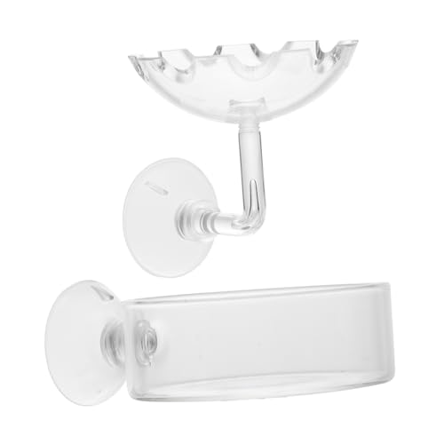 GALPADA Garnelenfutterspender aus mit Saugnapf – 2 Stück Transparente Garnelenfutterschalen für Aquarien Robust und Praktisch für Fütterung von Haustiergarnelen von GALPADA