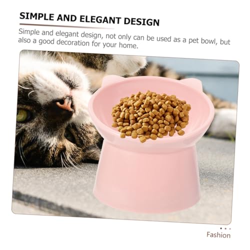 GALPADA 2 Stück Erhöhte Katzennäpfe aus Kunststoff mit Nackenschutz rutschfeste Futterschalen für Katzen Stabile Leicht zu Reinigende Futter und Wassernäpfe Rosa und Blau von GALPADA